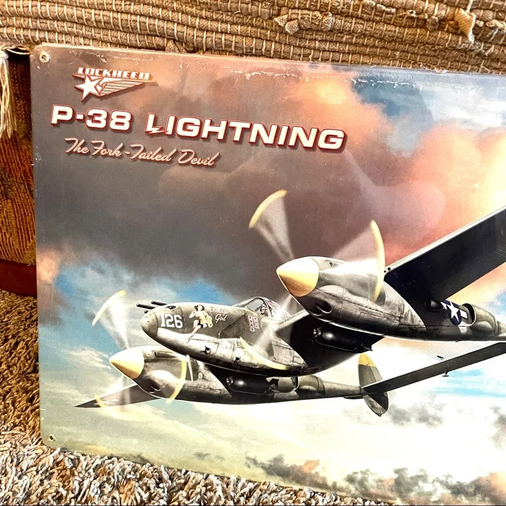 NEW Heavy Duty Steel P-38 Lightning Metal Sign